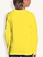 preiswerte T-Shirts &amp; Blusen für Mädchen-Kinder Katze 3D-Druck T-Shirt T-Shirt Langarm Gelb Orange Tierdruck Alltagskleidung Aktiv 4-12 Jahre / Herbst