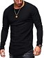 cheap Men&#039;s Tees &amp; Tank Tops-Men&#039;s T shirt Shirt Solid Colored non-printing Round Neck Plus Size Daily Long Sleeve Tops Cotton White Black Army Green