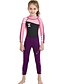 cheap Wetsuits, Diving Suits &amp; Rash Guard Shirts-Dive&amp;Sail Girls&#039; 2.5mm Full Wetsuit Diving Suit SCR Neoprene High Elasticity Thermal Warm UPF50+ Quick Dry Back Zip Long Sleeve Full Body - Patchwork Swimming Diving Surfing Scuba Spring Summer Winter