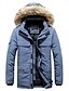 cheap Best Sellers-Men&#039;s Parka Fall Winter Street Daily Going out Regular Coat Hoodie Zipper Thermal Warm Breathable Regular Fit Sporty Casual Jacket Long Sleeve Full Zip Fur Trim Solid Color Blue Yellow White / Pocket