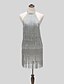 cheap Mini Dresses-Sleeveless Silver Tassel Fringe Dress Women&#039;s