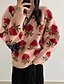 cheap Sweaters-Women&#039;s Sweater Pullover Jumper Floral Knitted Stylish Casual Soft Long Sleeve Regular Fit Sweater Cardigans Fall Winter Crew Neck Green Red