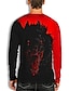 cheap Men&#039;s Shirts-Men&#039;s Unisex Daily 3D Print T shirt Dragon Graphic Prints Long Sleeve Print Tops Casual Designer Big and Tall Black / Red
