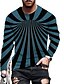 cheap Men&#039;s-Halloween Optical Illusion Shirt Mens Graphic Unisex Tee Prints Geometry Crew Neck Black White Yellow Red Blue Purple 3D Daily Holiday Long Sleeve Clothing Striped Casual Cotton Black-White