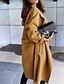 cheap Coats &amp; Trench Coats-Women&#039;s Trench Coat Coat Lace up Pocket Long Coat Black Gray Khaki Street Casual Open Front Fall Turndown Regular Fit S M L XL XXL / Daily / Warm / Breathable / Plain / Winter