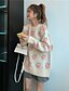 cheap Sweaters-Women&#039;s Pullover Sweater Jumper Knit Knitted Patchwork Tunic Round Neck Peach School Daily Wear Casual Fall Winter Pink Red One-Size / Long Sleeve / Regular Fit / Print