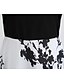 preiswerte Silvester Kleider-Damen Knielanges Kleid A Linie Kleid Weiß Ärmellos Schleife Bedruckt Blumen Rundhalsausschnitt Frühling Sommer Party Vintage 2022 S M L XL XXL / Schlank