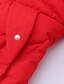 cheap Girls&#039; Jackets &amp; Coats-Kids Girls&#039; Long Sleeve Down Black Red Ruffle Plain Adorable Winter 3-8 Years Sport / School / Cute / Cotton