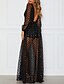 cheap Dresses-Women&#039;s Maxi long Dress Swing Dress Black Gold Long Sleeve Backless Sequins Mesh Pure Color V Neck Fall Spring Party Elegant Sexy 2022 S M L XL XXL / Summer / Party Dress