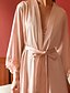 cheap Sleep &amp; Lounge-Women&#039;s 1 pc Pajamas Robes Gown Bathrobes Simple Retro Comfort Pure Color Satin Home Party Wedding Party V Wire Gift Sleeveless Basic Fall Spring Belt Included Light Pink White
