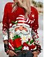 billige Hættetrøjer &amp; sweatshirts-Dame julemanden Gnome Sweatshirt bluse Trykt mønster 3D-udskrivning Afslappet Sport Aktiv Gade Hættetrøjer Sweatshirts Blå Lilla Grøn