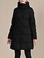 preiswerte Women&#039;s Coats &amp; Jackets-Damen Daunen Herbst Winter Strasse Täglich Valentinstag Lang Mantel Ständer warm halten Regular Fit Alltag Strassenmode nette Art Jacken Langarm Voller Reißverschluss Tasche Farbblock Schwarz