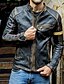 preiswerte Sale-Herren Lederjacke Kunstlederjacke Geschäft Normal warm halten Regendicht Vintage-Retro B¨¹ro Jacke Oberbekleidung Zip Armeegrün Braun Marineblau