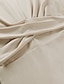 abordables Robes Midi-Robe mi-longue Robe Fourreau Femme Automne L&#039;hiver Manches Longues - Ruché Casual Couleur monochrome Col Ras du Cou Coton 2022 Noir Beige S M L
