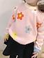 cheap Girls&#039; Tees &amp; Blouses-Kids Girls&#039; Sweater Long Sleeve Blushing Pink White Light Blue Floral Cartoon Daily Rabbit Fur Basic Fashion Cute 2-8 Years / Fall