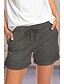 preiswerte Shorts-Damen Gerade Hose Sport Hoher Taillenbund Tasche Casual Kurz Mikro-elastisch Feste Farbe Komfort Armeegrün S / Shorts Kurze Hosen