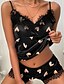 cheap Two Piece Sets-Women&#039;s Pajamas Nighty Pjs Sets 2 Pieces Heart Letter Fashion Hot Gothic Home Bed Satin Breathable Gift V Wire Sleeveless Strap Top Shorts Elastic Waist Print Summer Spring Pink Red