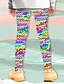 billige Bukser og leggings til piger-Børn Pige Leggings Regnbue Trykt mønster Patchwork Grafisk Aktiv Efterår 4-12 år / Strømpebukser