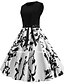 cheap Party Dresses-Women&#039;s Knee Length Dress A Line Dress White Sleeveless Bow Print Floral Round Neck Spring Summer Party Vintage 2022 S M L XL XXL / Slim