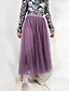 billige Skirts-damenederdel midi tyl lang nederdel mandel pink sort lilla nederdele mesh lagdelt foret elegant daglig fest s m l