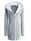 cheap Jackets-Women&#039;s Jacket Fall Winter Street Daily Going out Long Coat Warm Breathable Regular Fit Casual Jacket Long Sleeve Full Zip Pocket Solid Color Light gray Black Dark Gray