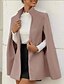 cheap Coats &amp; Trench Coats-Women&#039;s Cloak/Capes Winter Coat Cropped Coat Thermal Warm Windproof Pea Coat with Pockets Elegant Party Lady Jacket Fall Outerwear Long Sleeve