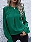 baratos Tops &amp; Blouses-Mulheres Blusa Tecido Colarinho Clerical Blusas Verde Vinho