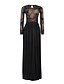 abordables Robes Soirée-robe de soirée femme robe noire à sequins robe longue robe maxi noir manches longues couleur pure paillettes hiver automne printemps col rond mode fête robe d&#039;hiver invité de mariage