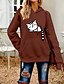 cheap Hoodies &amp; Sweatshirts-Women&#039;s Cat Brown Animal Hoodie Sweatshirt Front Pocket Print Hot Stamping Casual Sports Weekend Active Streetwear Cotton Hoodies Sweatshirts  Royal Blue Brown White