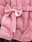 abordables Vestes &amp; Manteaux pour Filles-Duvet Manteau Bébé Fille Manches Longues Rose Claire Rouge Noir Plein Noeud de cravate Avec ceinture Coton Plein Air Vacances Actif Adorable 2-6 ans / Automne / L&#039;hiver
