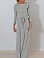 cheap Casual Dresses-Women&#039;s Maxi long Dress Shift Dress Gray Long Sleeve Drawstring Solid Color Round Neck Fall Winter Casual Modern 2021 S M L XL XXL