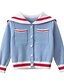 cheap Girls&#039; Clothing Sets-Kids Girls&#039; Shirt &amp; Skirt Clothing Set Long Sleeve 2 Pieces Light Blue Ruched Color Block Stripe Street Vacation Cotton Regular Active Casual Daily Cute 2-8 Years / Fall / Winter