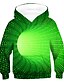 abordables Pulls à Capuche &amp; Sweats pour Garçons-Sweat à capuche Garçon Enfants manche longue 3D effet 3D Print Vert Enfants Hauts Automne Printemps Actif du quotidien 3-12 ans