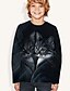 abordables T-shirts et chemisiers pour filles-Garçon Fille 3D Animal Chat T-shirt manche longue 3D effet Automne Actif Polyester Enfants 4-12 ans Ecole Usage quotidien Standard