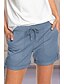 abordables Shorts-Femme Droite Pantalon Sportif Taille haute Poche Casual Court Micro-élastique Couleur unie Confort Armée verte S / Short