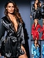 cheap Pajamas-Women&#039;s Robes Bathrobes Lace Home Christmas Party Daily Acrylic POLY Patchwork Pure Color Simple Casual Soft Satin Spring Summer Long Sleeve V Neck Belt Included Lace Up / Spa