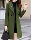 cheap Coats &amp; Trench Coats-Women&#039;s Coat Fall Winter Party Street Daily Long Coat Windproof Warm Regular Fit Casual Casual Daily Jacket Long Sleeve Solid Color Army Green Royal Blue Red