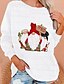 cheap Hoodies &amp; Sweatshirts-Women&#039;s Sweatshirt Pullover Christmas Sweatshirt Santa Claus Text Gnome Streetwear Christmas Print Black White Red Christmas Gifts Christmas Crew Neck Long Sleeve Without Lining Micro-elastic