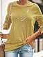 economico T-shirts-Per donna maglietta Gatto 3D Gatto Pop art Rotonda Stampa Essenziale Top Blu Nero Verde / Stampa 3D