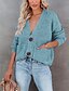 cheap Sweaters-Women&#039;s Sweater Jumper Chunky Knit Knitted Front Pocket V Neck Solid Color Home Daily Stylish Basic Essential Drop Shoulder Fall Winter Black Blue S M L / Long Sleeve / Regular Fit / Casual