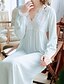 cheap Sleep &amp; Lounge-Women&#039;s 1 pc Pajamas Nightgown Simple Fashion Comfort Pure Color Rayon Home Bed V Wire Breathable Gift Long Robe Basic Fall Spring Light Pink White / Sweet