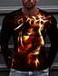 billige Men&#039;s Socks-Herre Unisex Daglig 3D-udskrivning T-shirt Grafiske tryk Human Langærmet Trykt mønster Toppe Afslappet Designer Stor og høj Orange