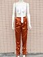 cheap Pants-Women&#039;s Fashion Hip-Hop Drawstring Pocket Chinos Full Length Pants Micro-elastic Casual Weekend Plain Mid Waist Comfort Brown S M L XL