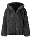 cheap Coats &amp; Trench Coats-Women&#039;s Faux Fur Coat Fall Winter Valentine&#039;s Day Going out Regular Coat Windproof Warm Loose Streetwear Jacket Long Sleeve Fur Trim Patchwork Solid Colored Black Gray Khaki