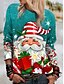 billige Hættetrøjer &amp; sweatshirts-Dame julemanden Gnome Sweatshirt bluse Trykt mønster 3D-udskrivning Afslappet Sport Aktiv Gade Hættetrøjer Sweatshirts Blå Lilla Grøn