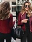 cheap Jackets-Women&#039;s Faux Leather Jacket Casual Full Zip Outdoor Office Office / Career Street Faux Leather Coat Winter Fall Spring Light Purple Navy Wine Red Zipper Stand Collar Regular Fit S M L