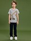 preiswerte Jungen T-Shirts &amp; Hemden-Kinder Jungen T-Shirt Kindertag Kurzarm Grau Rundhalsausschnitt Geometrisch Baumwolle Strassenmode 2-8 Jahre / Sommer