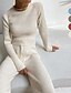 cheap Sleep &amp; Lounge-Women&#039;s 1 set Loungewear Sets Simple Fashion Comfort Pure Color Bamboo Home Street Daily Crew Neck Breathable Gift Sweater Long Sleeve Basic Elastic Waist Pant Fall Winter Without Lining Blue Gray