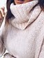 abordables Sweaters &amp; Cardigans-Pullover Sauteur Chandail Femme Couleur unie Tricoté Polyster à la mode basique Décontractée Standard Pull Cardigans L&#039;autume L&#039;hiver Col Roulé Rose Claire Noir Fuchsia / Manches Longues / Sortie