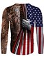 cheap Men&#039;s Socks-Men&#039;s Unisex Street 3D Print T shirt Graphic Prints Muscle Flag Long Sleeve Print Tops Casual Designer Big and Tall Red